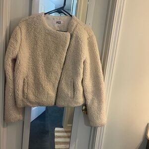 BB Dakota Crop Cream Teddy Jacket